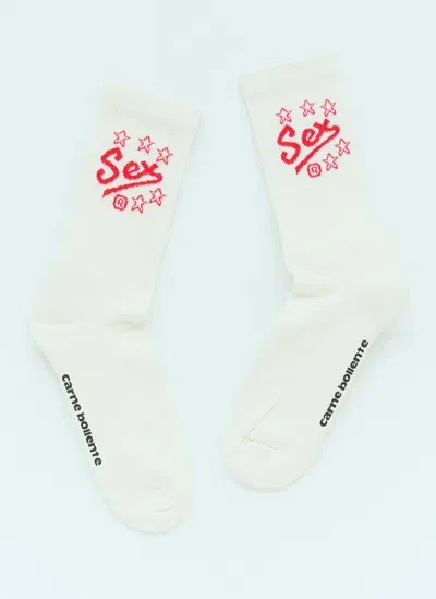 Carne Bollente Socks Shocks In White