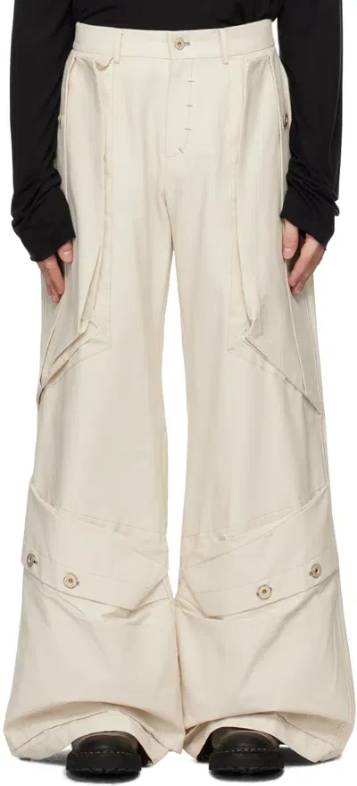 Carnet-archive Off-white Wide Mass Trousers In Ivory