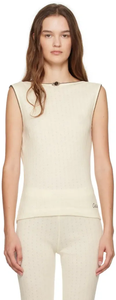 Caro Editions Off-white Alexa Tank Top In Cream