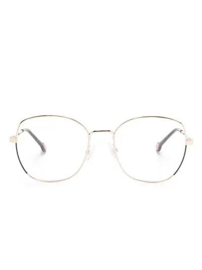 Carolina Herrera Butterfly-frame Glasses In 金色