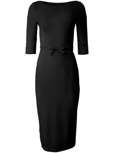 Carolina Herrera Boat-neck Midi Dress In Black