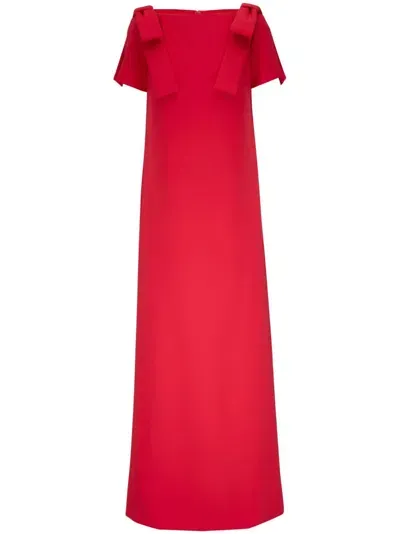 Carolina Herrera Bow-detail Long Dress In Red