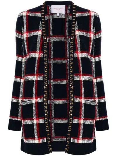 Carolina Herrera Checked Cardigan In Blue