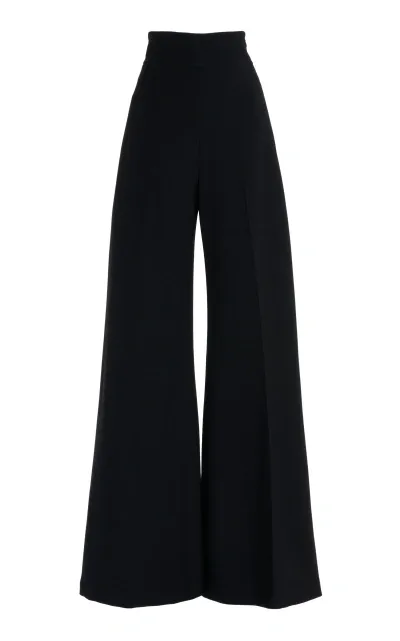 Carolina Herrera High-waist Stretch-wool Wide-leg Pants In Black