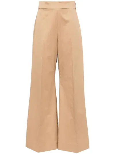 Carolina Herrera High-waist Wide-leg Trousers In Neutrals