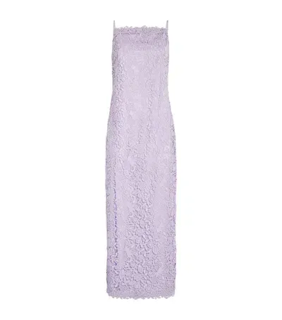 Carolina Herrera Lace Sleeveless Gown In Purple