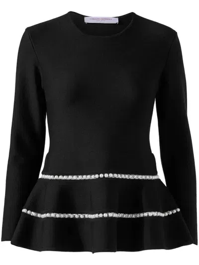 Carolina Herrera Pearl-detailing Top In Black