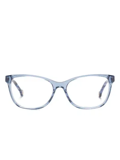 Carolina Herrera Rectangle-frame Glasses In 蓝色