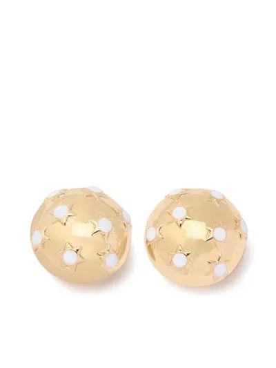 Carolina Herrera Starbust Dome Earrings In Gold