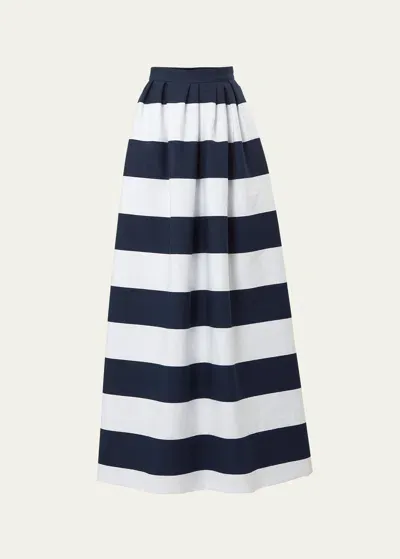 Carolina Herrera Striped Ball Skirt In Midnight Multi