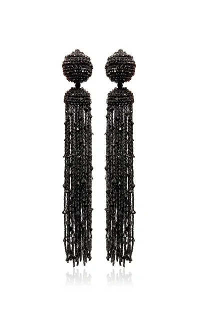 Carolina Herrera Tassel Drop Earrings In Black