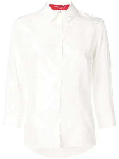 Carolina Herrera Three-quarter Sleeve Shirt In White