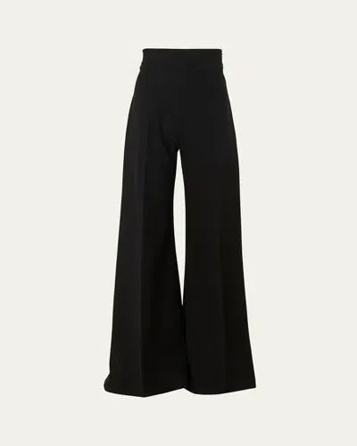 Carolina Herrera Wool-blend Wide-leg Pants In Black