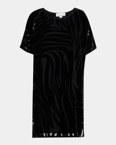 Caroline Rose Velvet Burnout Caftan Dress In Black