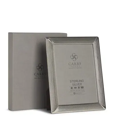 Carrs Silver Sterling Silver Fluted Photo Frame With Wood Back In Gray