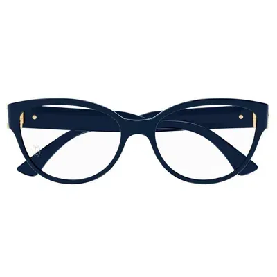 Cartier Cat Eye Frame Glasses In 003 Blue Blue Transparent