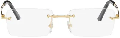 Cartier Gold 'santos De ' Glasses In Gold-gold-transparen