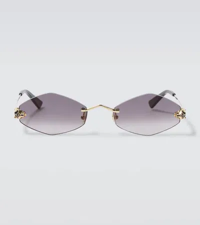 Cartier Panthère De  Oval Sunglasses In Gray