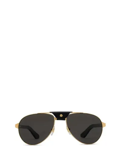 Cartier Pilot Frame Sunglasses In Gold