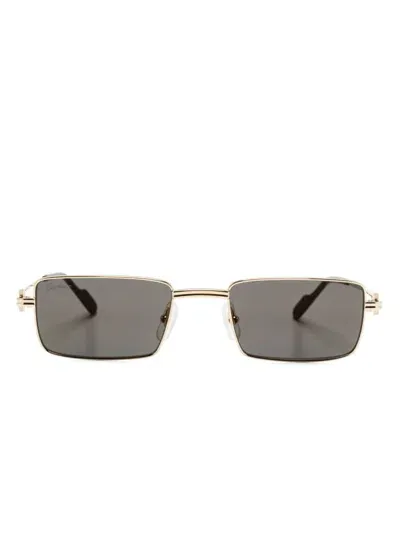 Cartier Rectangle-frame Sunglasses In 金色