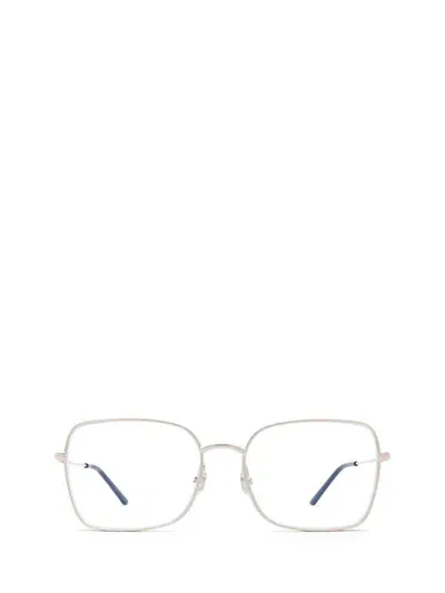 Cartier Square Frame Glasses In 002 Silver Silver Transpa