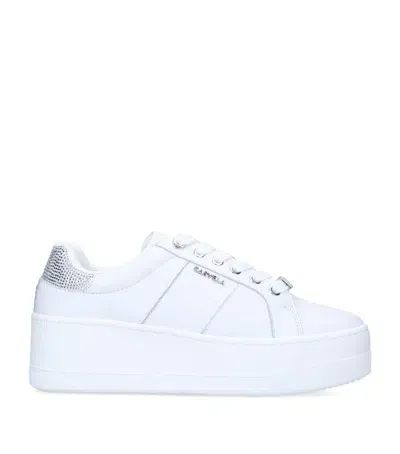 Carvela Leather Connected Sneakers In White