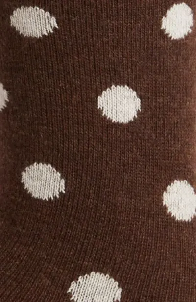 Casa Clara Polka Dot Crew Socks In Rust Dot