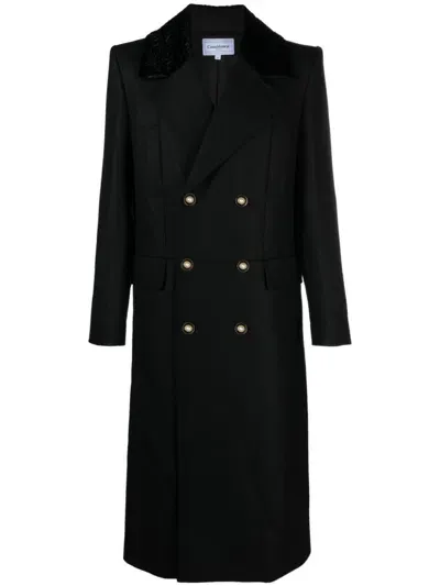 Casablanca Black Double-breasted Wool Coat