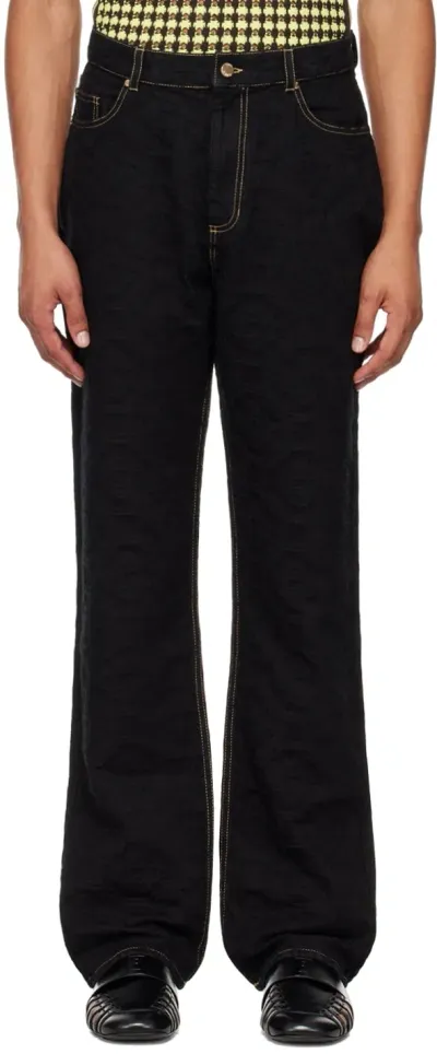 Casablanca Black Jacquard Jeans