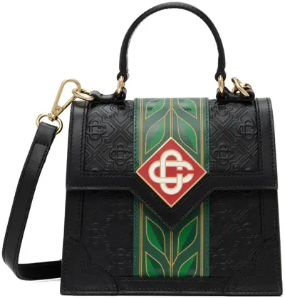 Casablanca Black Mini Jeanne Bag In Black Monogram