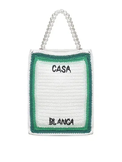 Casablanca Crochet-knit Tote Bag In Green