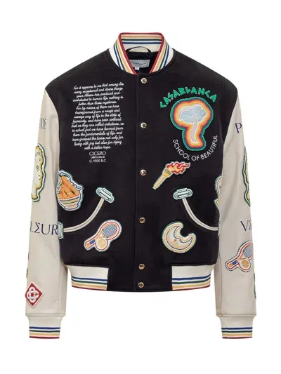 Casablanca Patchwork Bomber Jacket Embroidered Patches In Multicolor