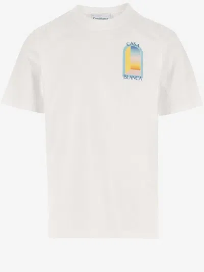 Casablanca Cotton T-shirt With Logo In White