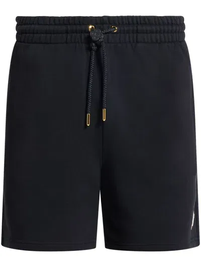 Casablanca Logo-patch Organic Cotton Shorts In Black