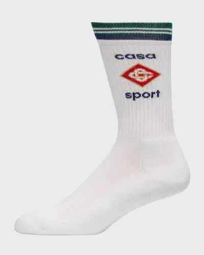 Casablanca Men's Casa Sport Crew Socks In Casa Sport Icon