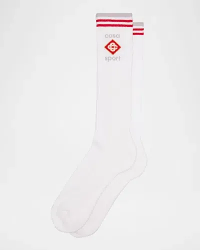 Casablanca Men's Diamond Logo Sport Mid-calf Socks In Grey Casa Sport