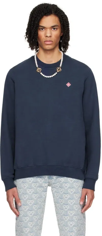 Casablanca Navy Paneled Sweatshirt