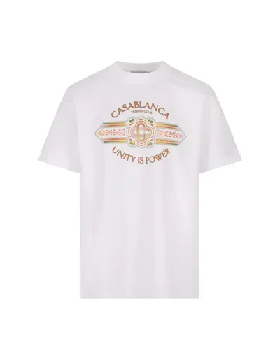 Casablanca Unity Is Power Organic Cotton T-shirt In White