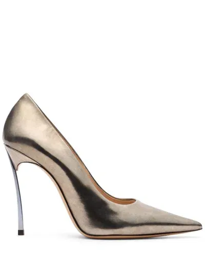 Casadei 100mm Superblade Cosmic Pumps In Gold