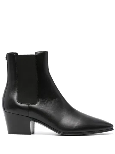 Casadei 50mm Leather Boots In Black