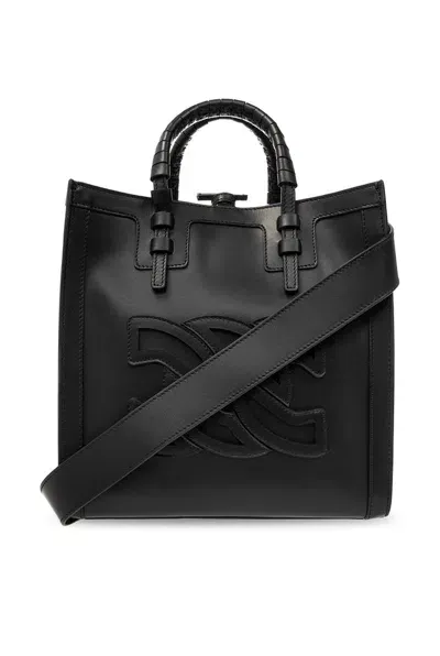 Casadei Logo-patch Tote Bag In Black