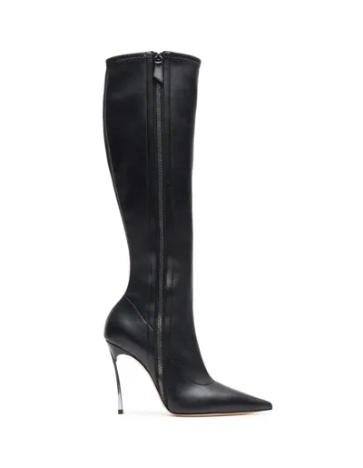 Casadei Black Blade Knee Boots