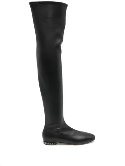 Casadei Galaxy Leather Boots In Black