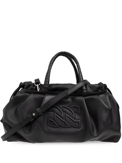 Casadei Leather Tote Bag In Black