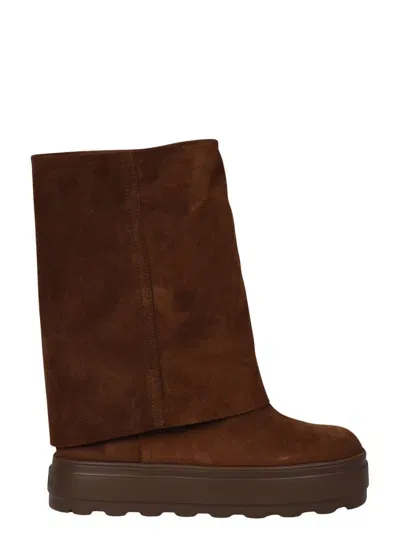 Casadei New Double Face Suede Boots In Brown