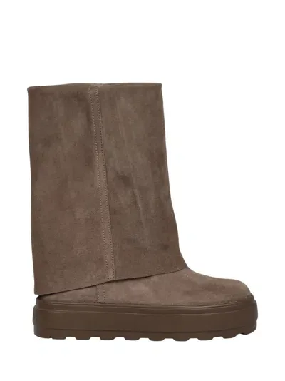 Casadei New Double Face Suede Boots In Brown