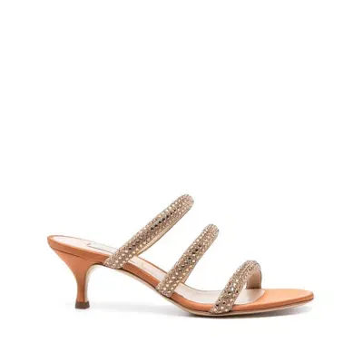 Casadei Shoes In Brown/gold