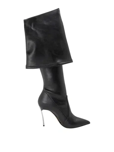 Casadei Slim Fit No Closure Boots In Negro