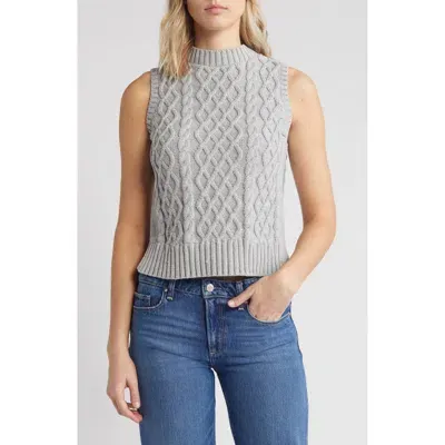 Caslonr Caslon(r) Cable Knit Pima Cotton Sweater Vest In Grey Heather