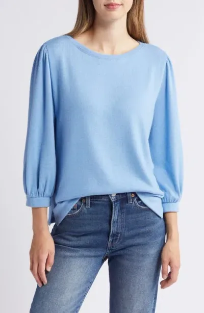 Caslonr Caslon(r) Cozy Knit Top In Blue Lake